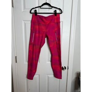 ATHLETA Rainer Printed Tight Pink Orange Size L